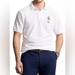 NEW Size 3XB Big Mens POLO RALPH LAUREN Bear Short Sleeve Polo Shirt White $148